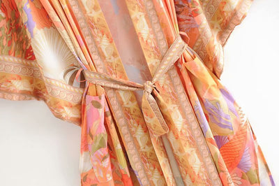 NÉLIA – Lång kimono med havstryck & sjöjungfrumotiv