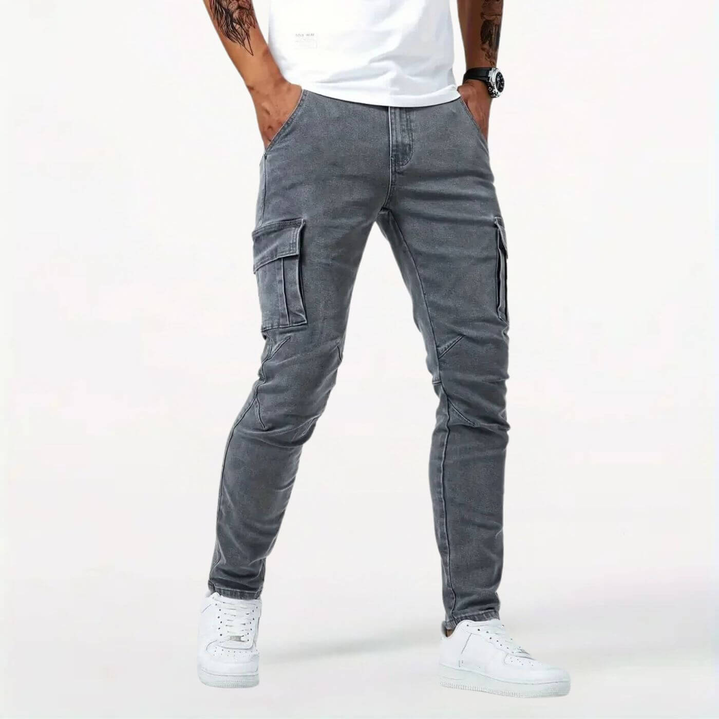 Charlie™ – Jeans med Cargofickor